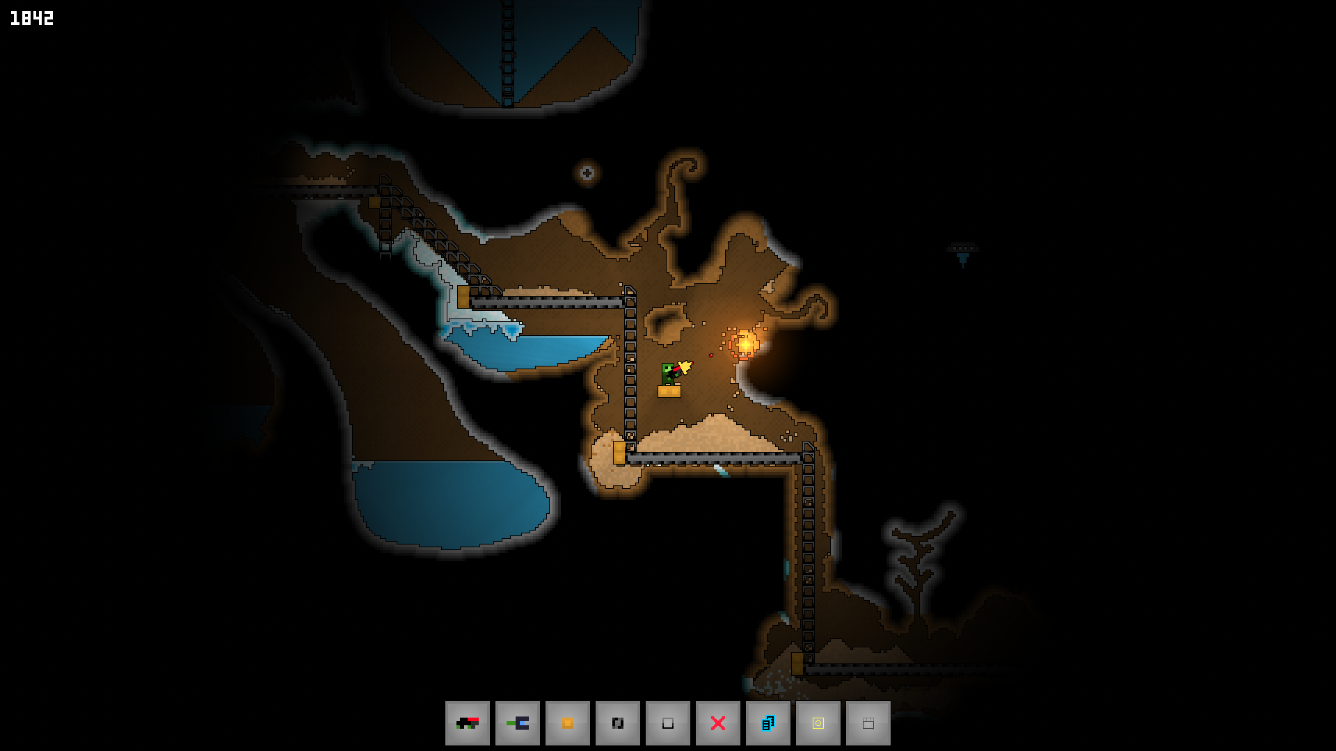 Cave exploration in the legacy itch.io build — the pre-Early-Access version that still runs in a browser.